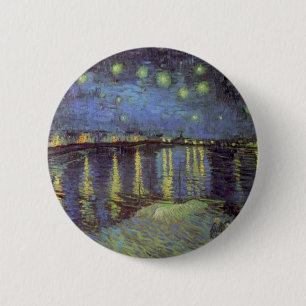Van Gogh's Starry Night Painting 6 Cm Round Badge