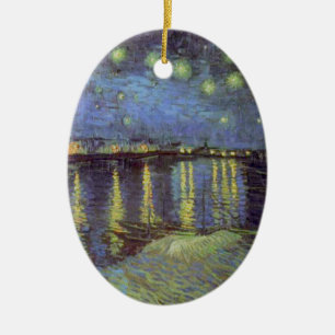 Van Gogh's Starry Night Painting Ceramic Tree Decoration