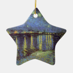 Van Gogh's Starry Night Painting Ceramic Tree Decoration