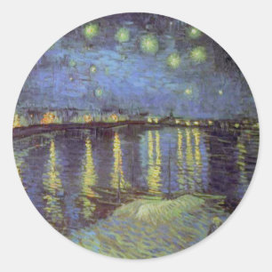 Van Gogh's Starry Night Painting Classic Round Sticker