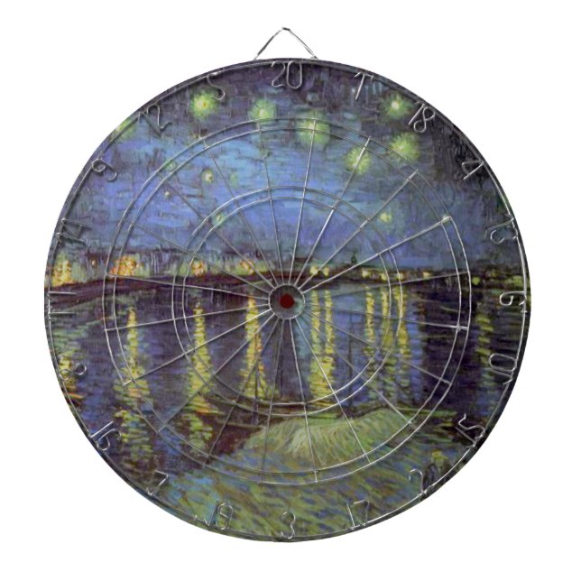 Van Gogh's Starry Night Painting Dartboard (Front)