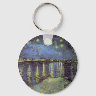 Van Gogh's Starry Night Painting Key Ring