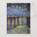 Van Gogh's Starry Night Painting Postcard<br><div class="desc">Post-Impressionist Landscape Painting by Vincent van Gogh - Classic Masterpieces - Vincent Van Gogh Landscape and Seascape Painting Series - Starry Night over the Rhone</div>