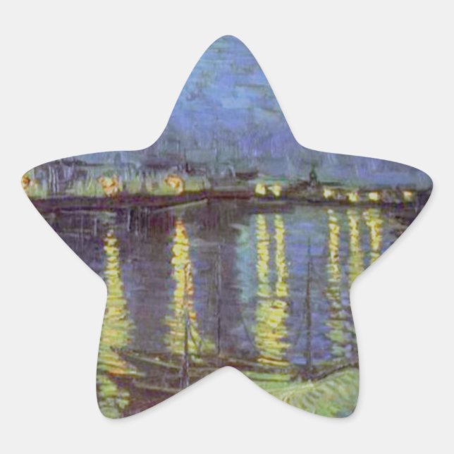 Van Gogh's Starry Night Painting Star Sticker (Front)