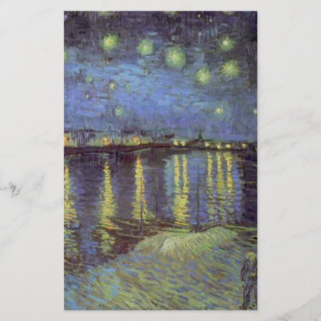 Van Gogh's Starry Night Painting Stationery (Front)