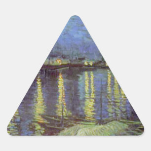 Van Gogh's Starry Night Painting Triangle Sticker