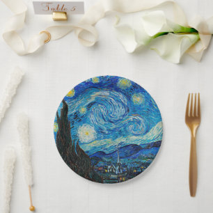 Van Gogh's Starry Night Paper Plate