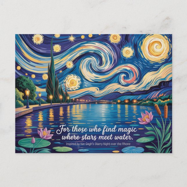 Van Gogh's Starry Night Rhone Art Inspired Postcard (Front)