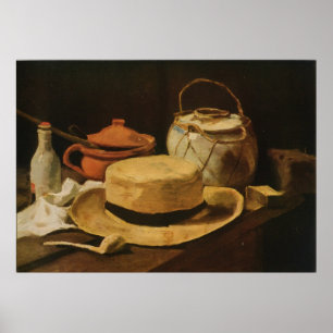 Van Gogh's "Still Life with Hat and Pipe" (1884) Poster