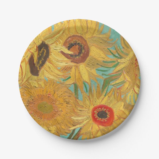 Van Gogh's Sunflowers Paper Plate (Front)