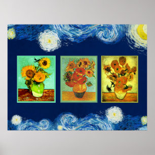 Van Gogh's Sunflowers Series Poster