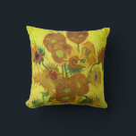 Van Gogh's Sunflowers Vintage Fine Art Cushion<br><div class="desc">Van Gogh's Art Work - Vase of Fourteen Sunflowers is featured on this home-decor pillow. What a bright and cheerful arty gift for her!</div>