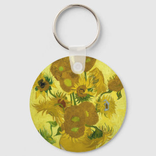 Van gogh's Sunflowersv Key Ring
