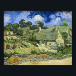 Van Gogh's Thatched Cottages at Cordeville (1890) Poster<br><div class="desc">A classic artwork that has passed into the public domain and makes wonderful gifts and other products. Van Gogh moved to the village of Auvers-sur-Oise in May of 1890 to be closer to his brother Theo and Dr. Paul Gachet. The countryside captivated him. He wrote: "And as for myself, for...</div>