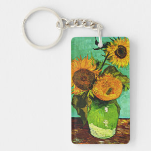 Van Gogh's Vase with Three Sunflowers Key Ring