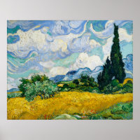 Van Gogh's Wheat Field with Cypresses