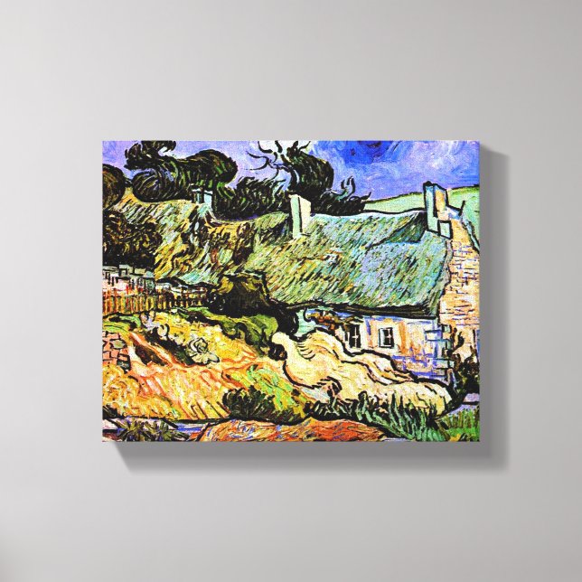 Van Golgh - Houses with Thatched Roofs Cordeville Canvas Print (Front)