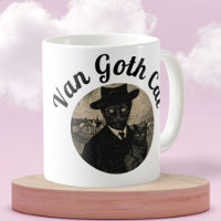 Van Goth Cat Starry Night Gothic style