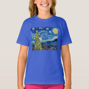 Van Gough Starry Night - Christmas Tree T-Shirt