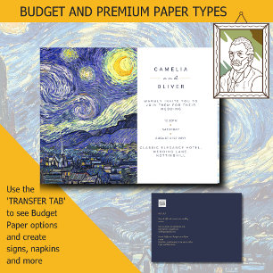Van Gough Starry Night Wedding Invitation Postcard