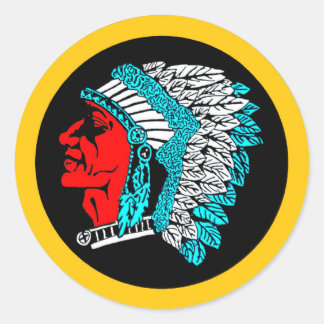 Van Heutsz Indian Head sticker, classic model Round Sticker