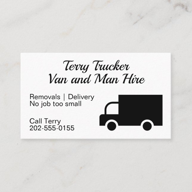 Van Hire Repair Delivery Transport Business Card (Front)