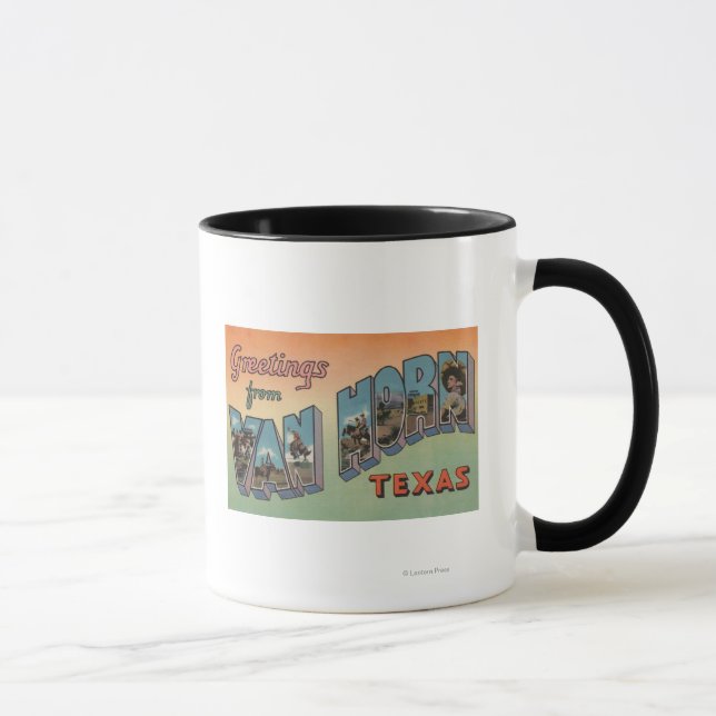 Van Horn, Texas - Large Letter Scenes Mug (Right)