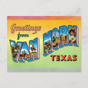 Van Horn, Texas Vintage Travel Postcard