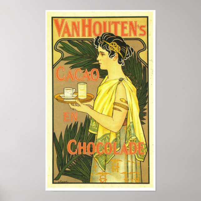Van Houten's Cacao en Chocolade 1899 Poster (Front)