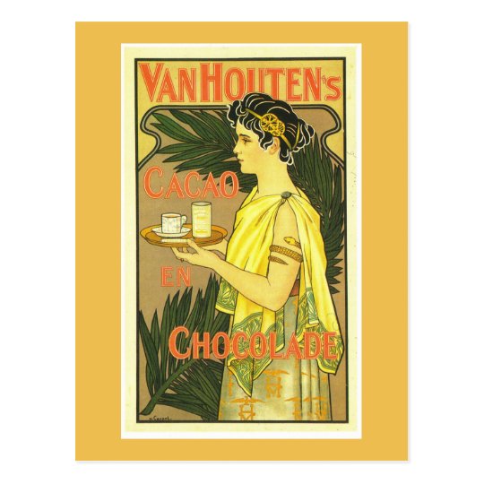 Van Houten's Cacao en Chocolade Vintage Postcard Zazzle.co.uk