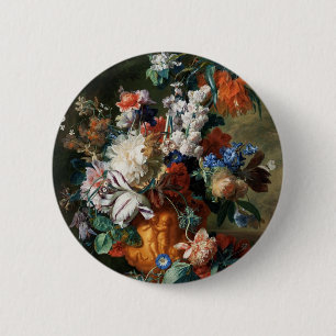 Van Huysum’s Bouquet of Flowers 6 Cm Round Badge