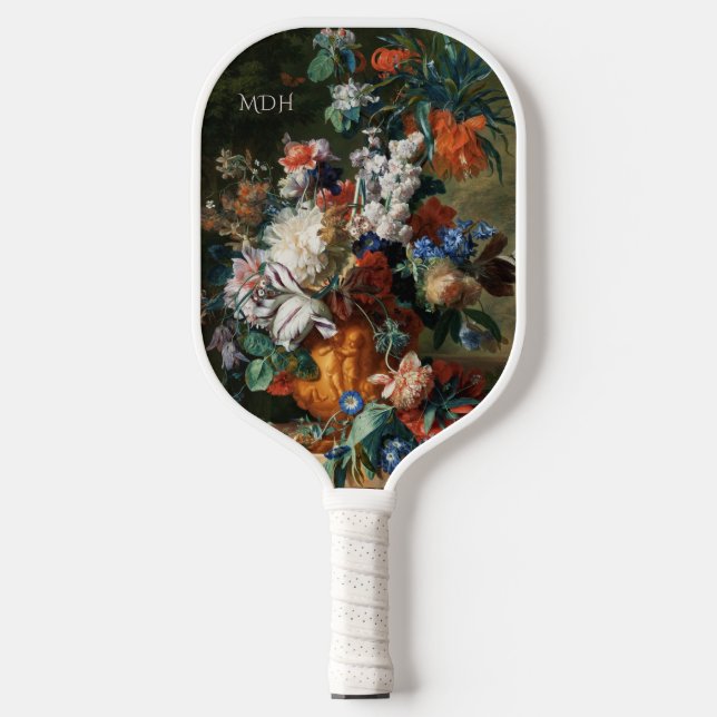 Van Huysum’s Bouquet of Flowers custom monogram Pickleball Paddle (Front)