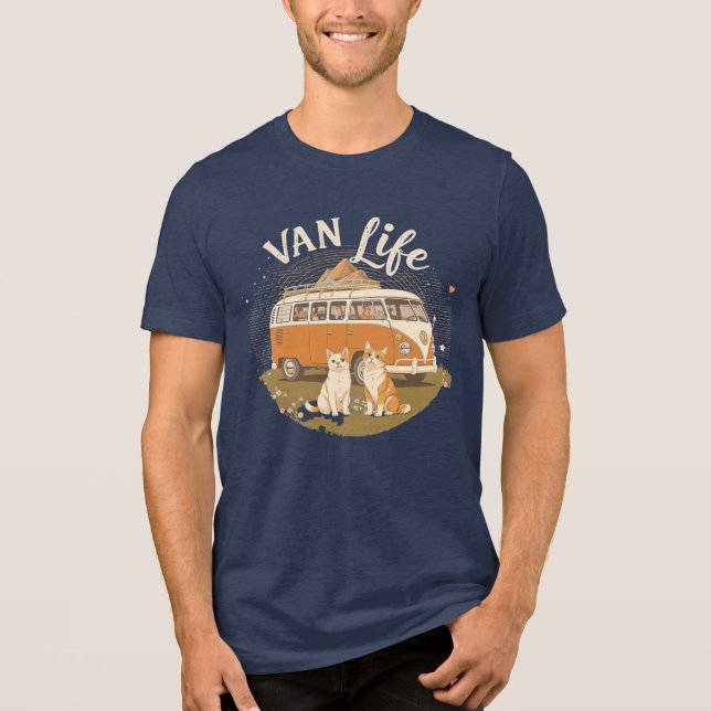 Van Life Adventure Paws T-Shirt Tri-Blend Shirt (Front)