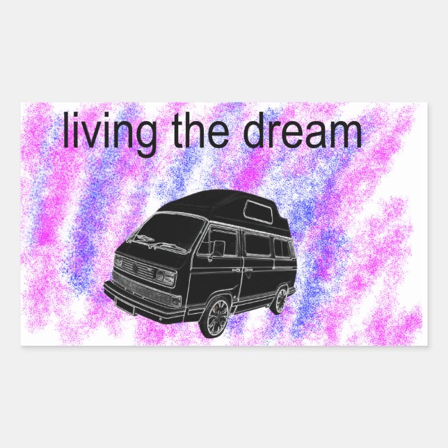 Van life camper van rectangular sticker (Front)