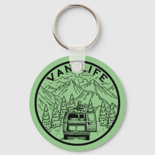 Van Life Camping In The Mountains Playing Guitar   Key Ring
