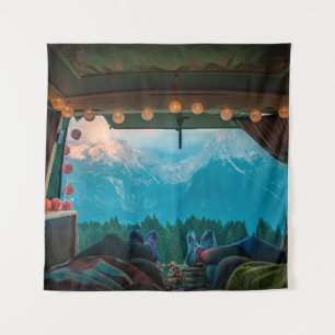 Van Life in Mountains Dolomiti di Brenta, Italyvan Tapestry