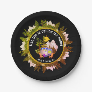 VAN LIFE IS CALLING MY NAME Custom Camping Paper Plate
