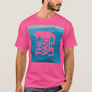 Van Life Logo Blue Mountain Stencil T-Shirt