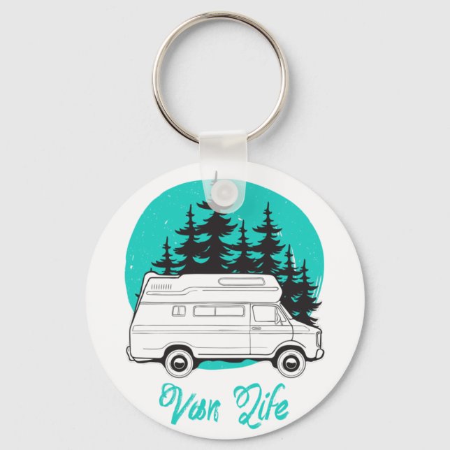 VAN LIFE Nomad Adventure Travel Camping Lifestyle  Key Ring (Front)