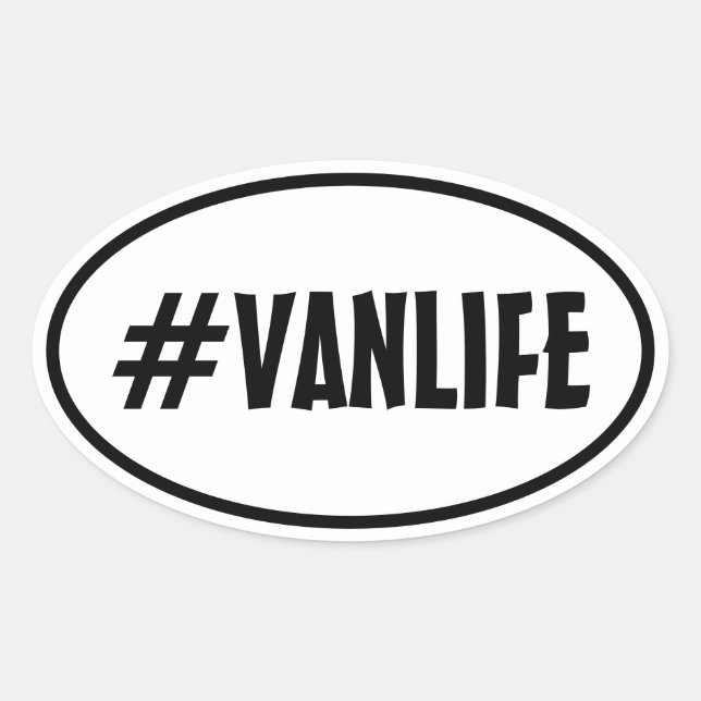 VAN LIFE Nomad Adventure Travel Camping Lifestyle Oval Sticker (Front)