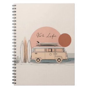 Van Life Surf Van – Retro Beach Camper Aesthetic Notebook