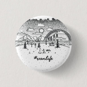 Van Life #vanlife fun summer outdoor adventure 3 Cm Round Badge