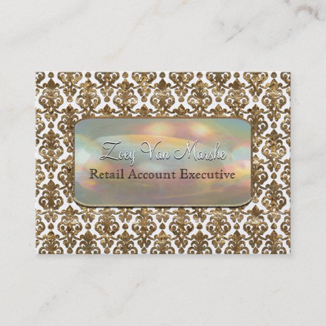 Van Marche Elegant Damask Professional Business Card (Front)