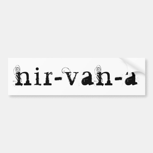 Van name travel camper word play nirvana nir-van-a bumper sticker (Front)