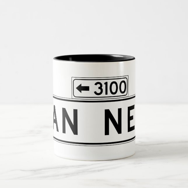 Van Ness Ave., San Francisco Street Sign Two-Tone Coffee Mug (Center)