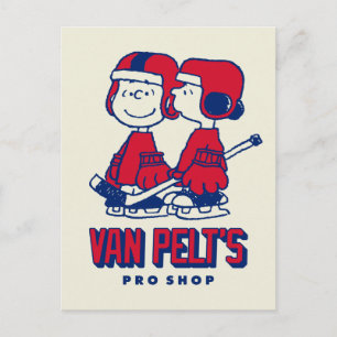Van Pelt's Hockey Club Pro Shop Pattern Postcard