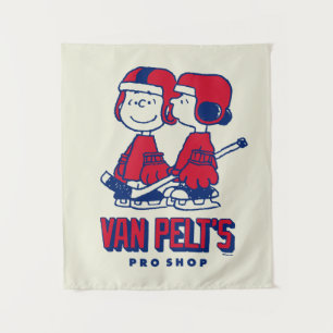 Van Pelt's Hockey Club Pro Shop Pattern Tapestry