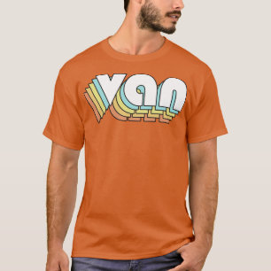 Van Retro Rainbow Typography Faded Style T-Shirt