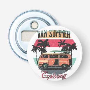 Van Summer Exploring Beach Holiday Vintage Sunset Bottle Opener