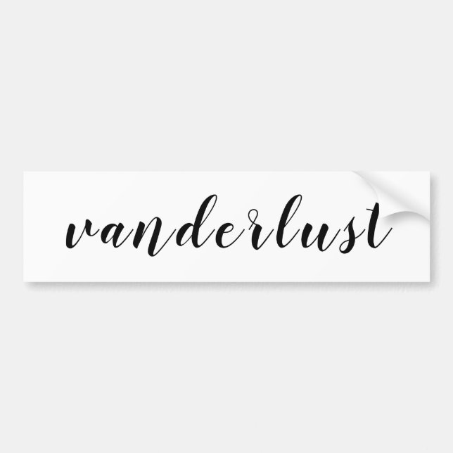 Van travel camping play wanderlust = vanderlust bumper sticker (Front)